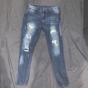 Mens Dark Blue Denim Jeans. Size 34